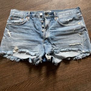 Agolde Parker Vintage Cut Off Shorts Button Fly